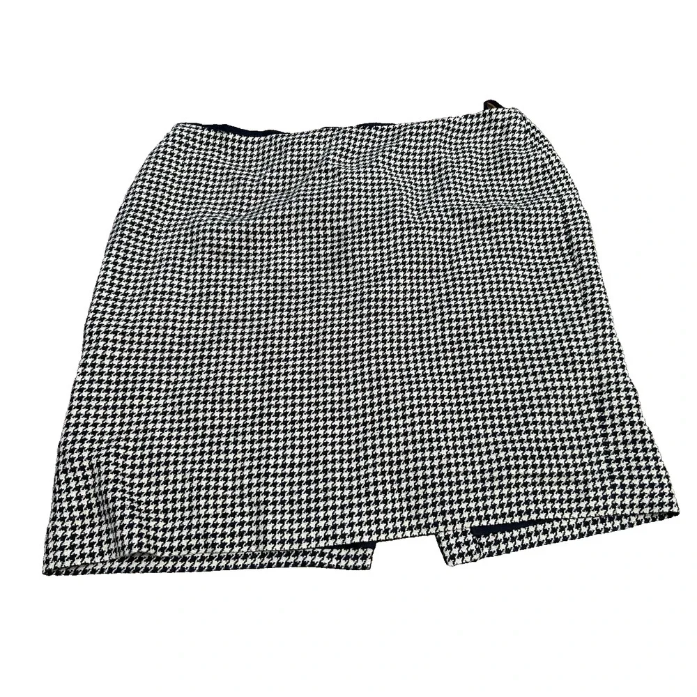 Lauren Ralph Lauren Womens Black/White Houndstooth Silk Straight Skirts Size 20W